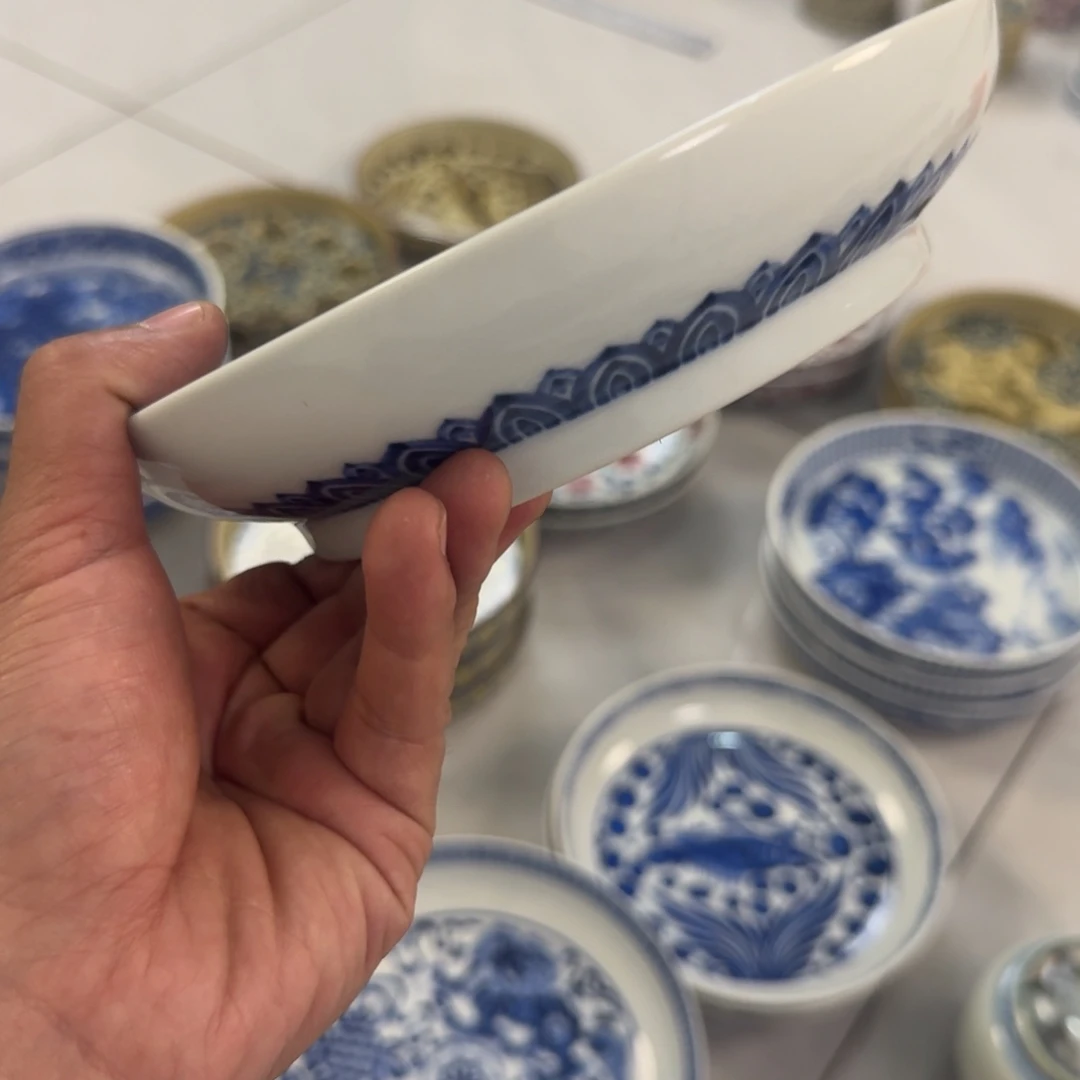 陶摆件青花狮子大壶承