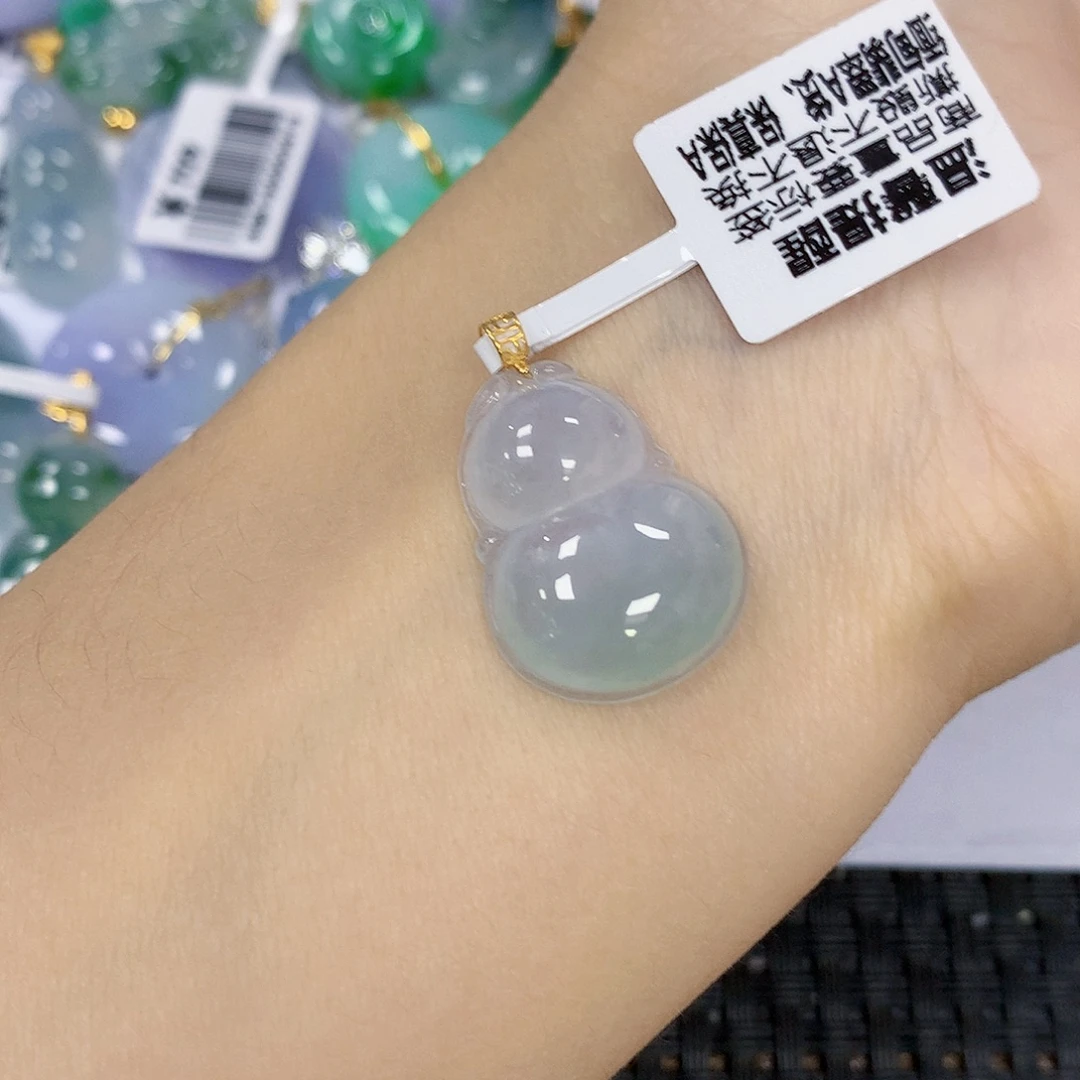 翡翠18K金镶嵌颈饰天然翡翠a货 百元以上9米证书费自理