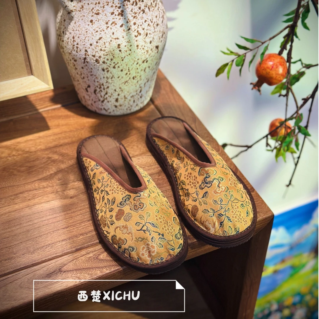 西楚（八宝拖鞋）新中式时尚复古经典百搭低帮手工布鞋