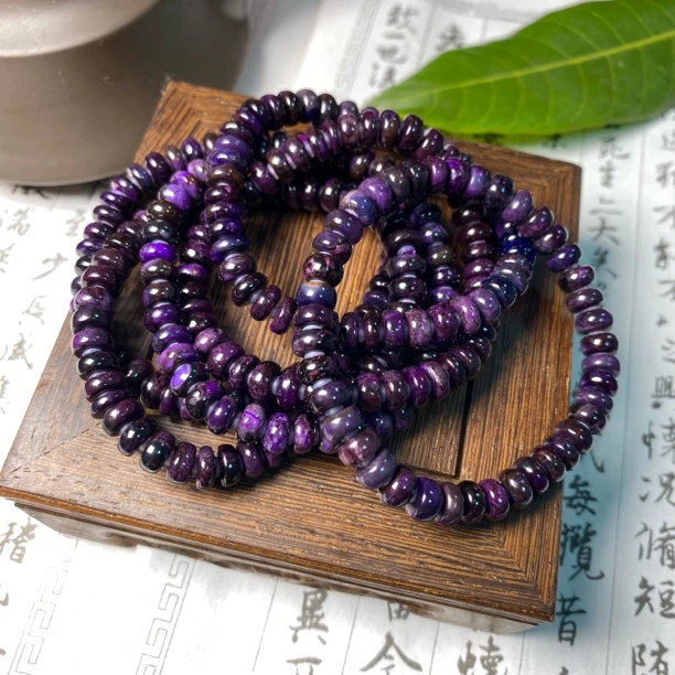 【工厂】南非苏纪石舒俱来老料算盘珠手串 多样性发一/P116