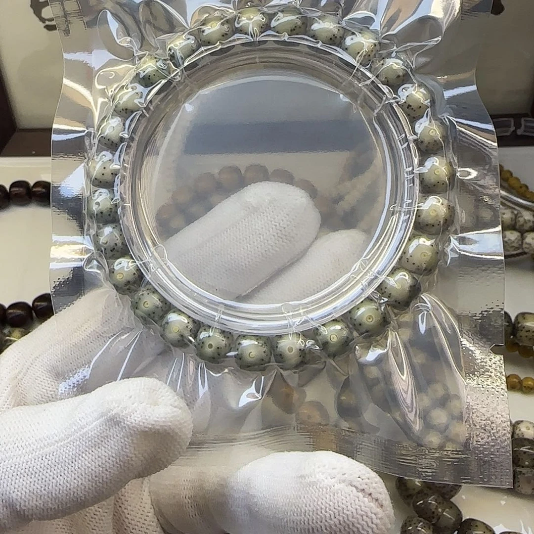 手串星月菩提卡8.5小尺寸糯冰绿