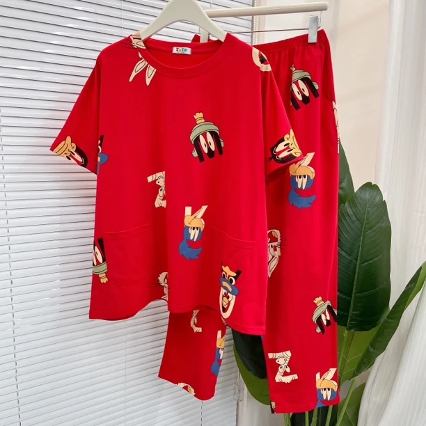 睡衣女套装家居服