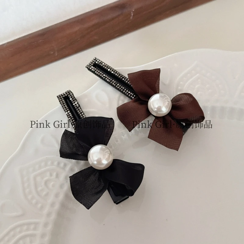 Pink Girl  F329精致百搭刘海夹复古优雅边夹小香风碎发夹鸭嘴夹