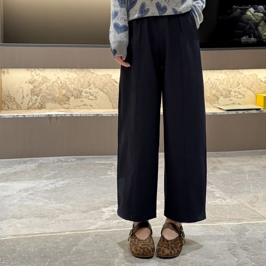 宿慕SUMU 加厚钛金棉九分裤9-13秋季2025新款时尚百搭气球裤25290