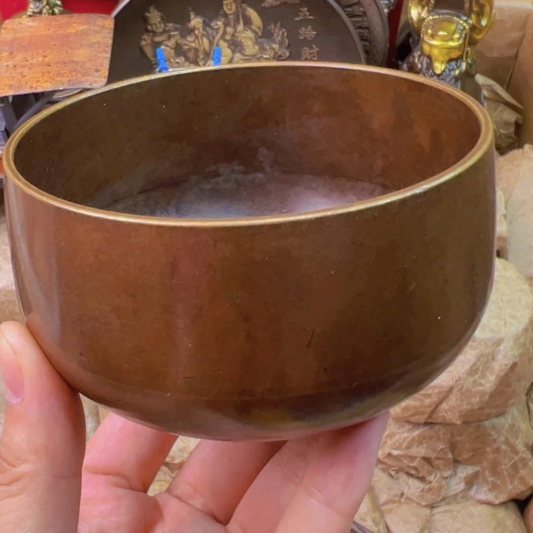 原矿风磨铜紫金钵盂