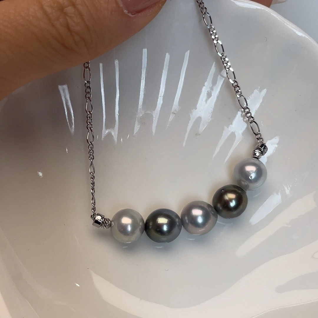 海水珍珠银S925镶嵌颈饰