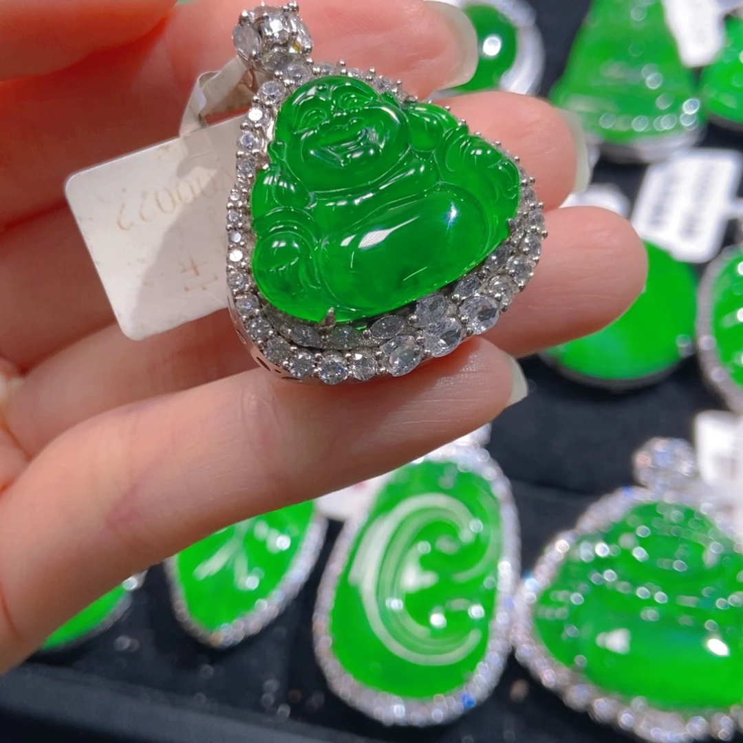 翡翠吊坠(不含链)银S925镶嵌
