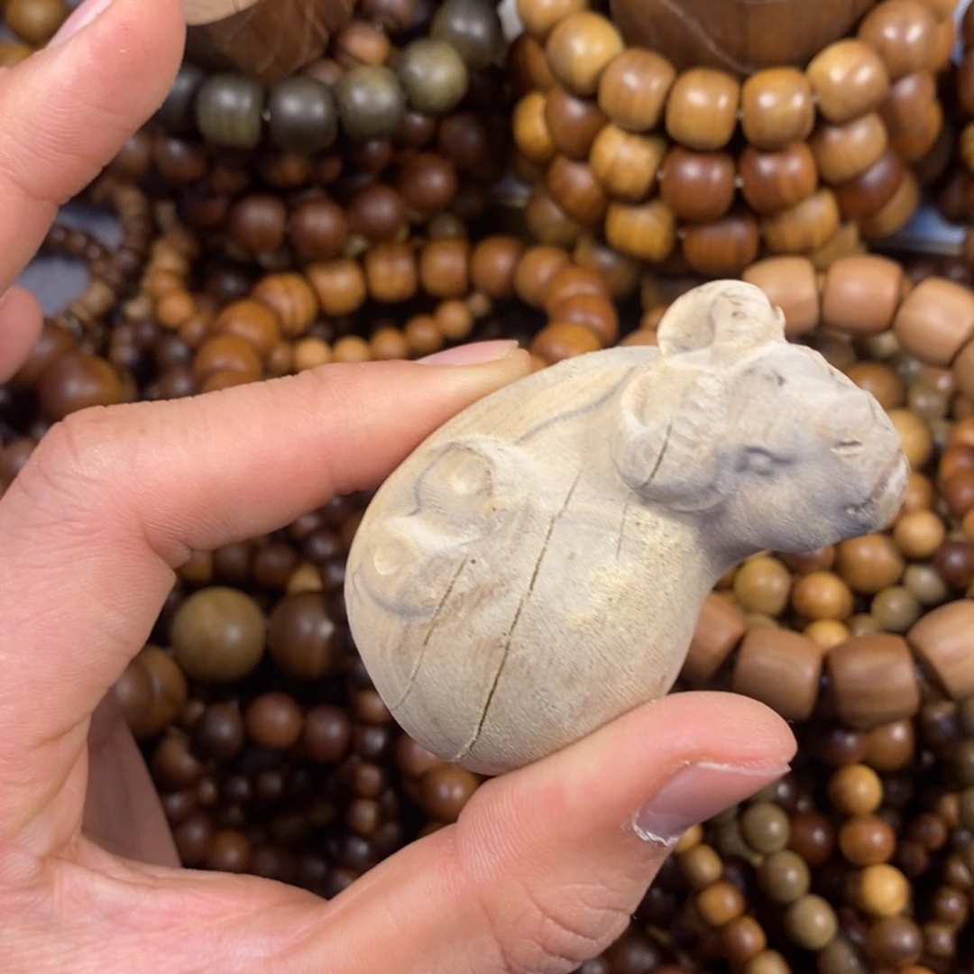 檀香木手串/手链明****m焦糖瑕疵把件