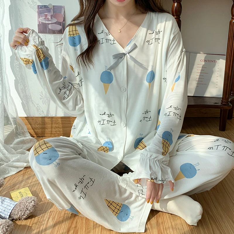 【亏本清仓】莫代尔月子服夏季薄款产后待产服孕期哺乳两用孕妇睡衣