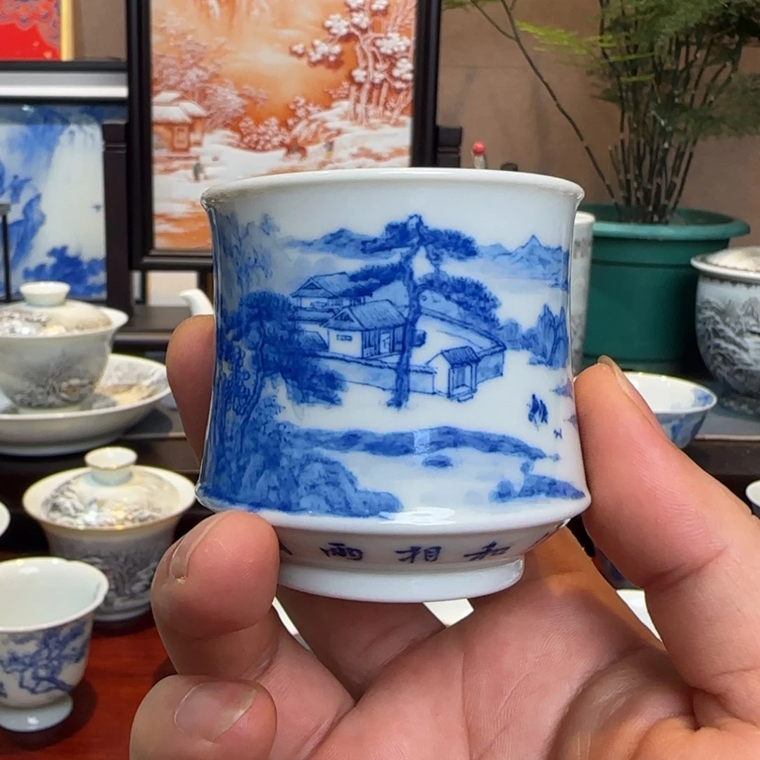 星****茫青花山水手工手绘