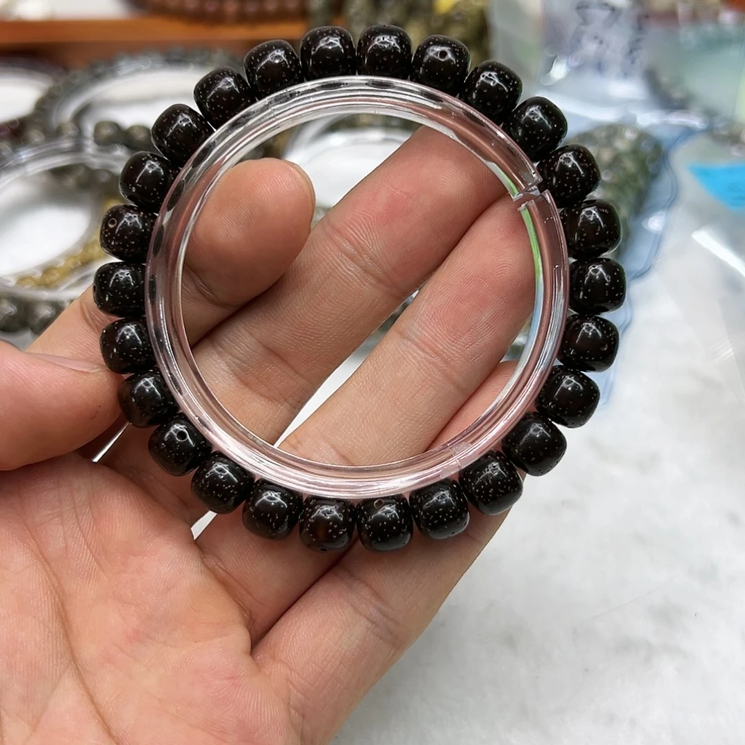 星月菩提手串94傲世糯冰黑金玉华星月菩提单圈98