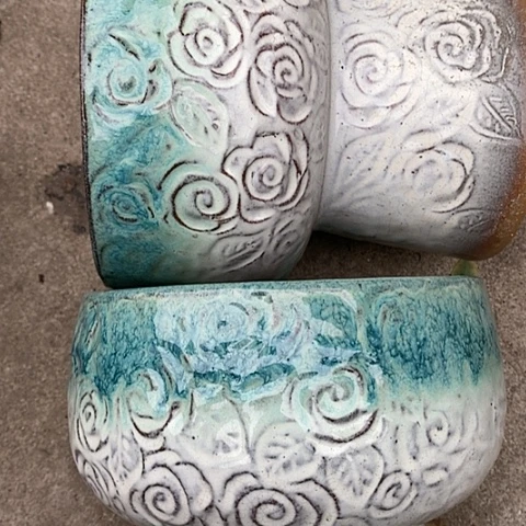 【闪购商品】紫砂花盆高20口18一对