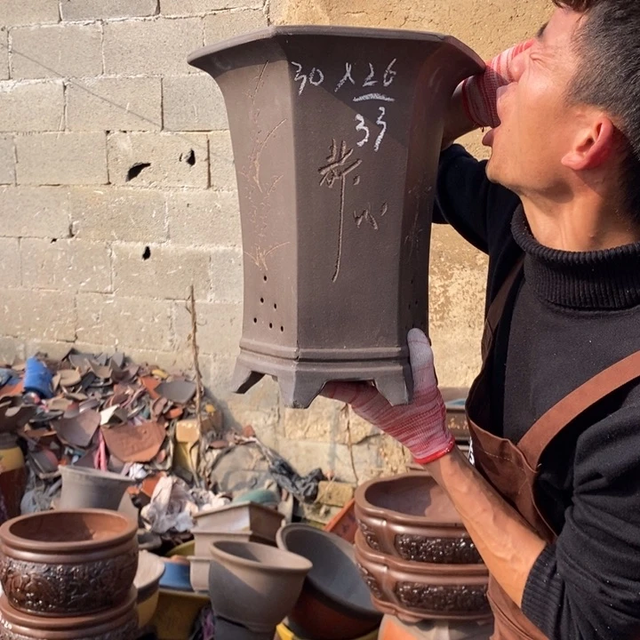 紫砂花盆紫砂器，紫砂器