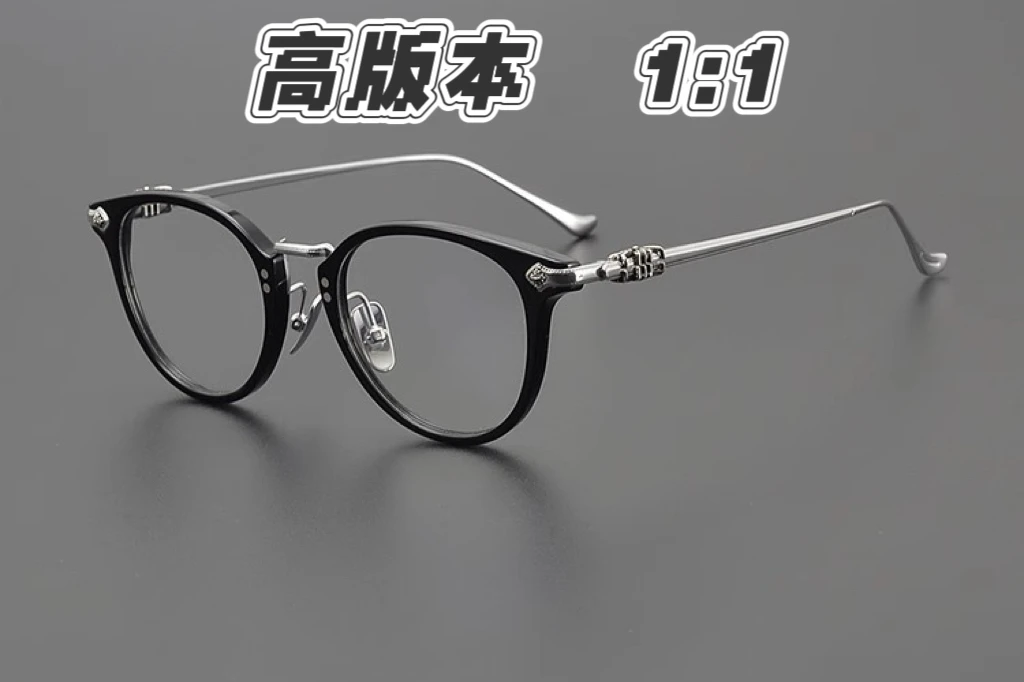 高端潮流复古罗心圆框框女纯钛中金眼镜近视眼眶素颜眼眶镜男士