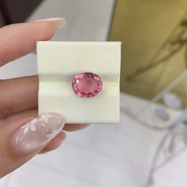 碧玺珠宝半成品未镶嵌带***饼5.72ct