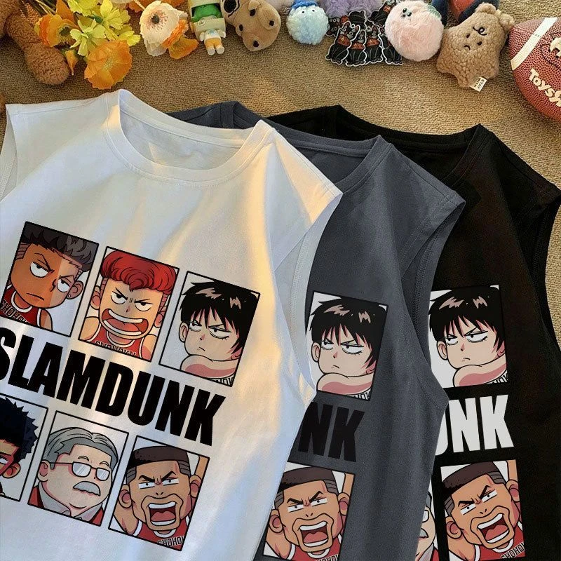 夏季男童纯棉背心潮流男士背心卡通动漫宽松无袖外穿圆领运动童装