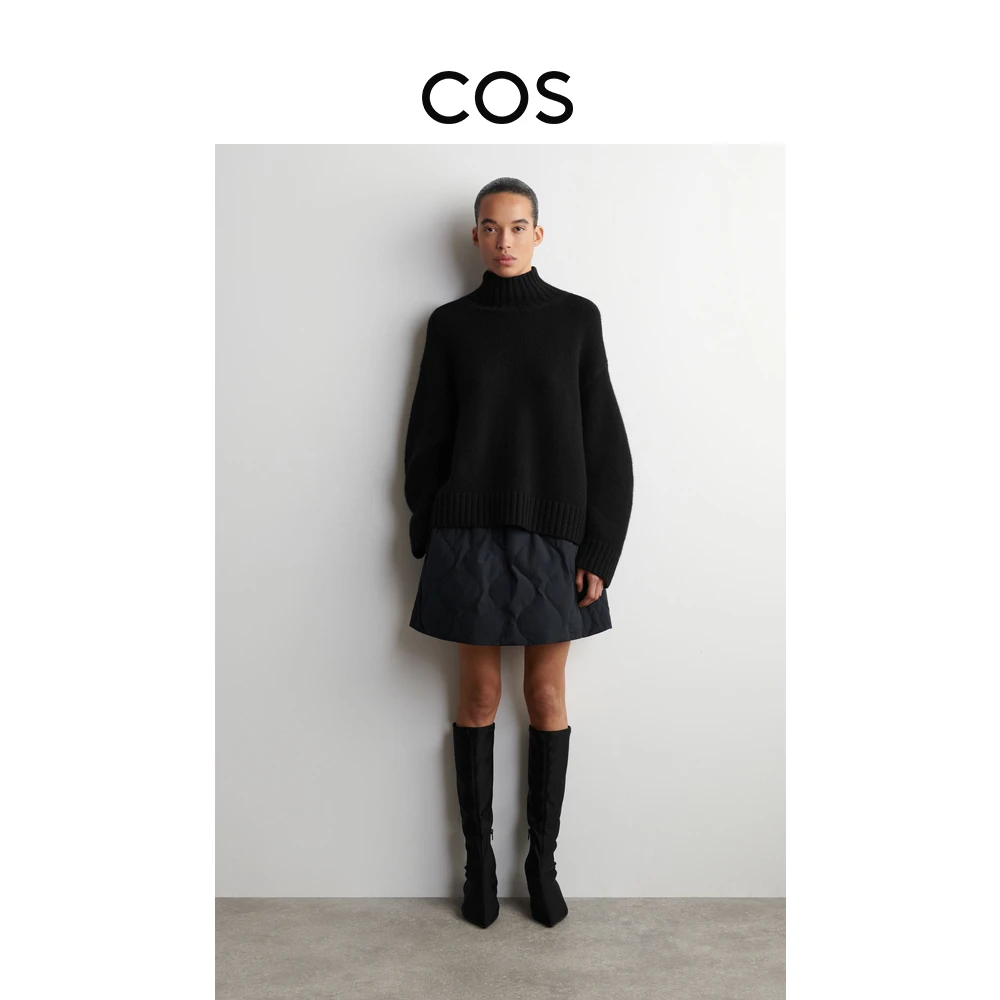 COS女装 标准版型羽绒迷你裙藏青色2025冬季新品1313173001