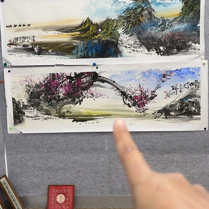 张***詺国画花鸟等图案和造型各有