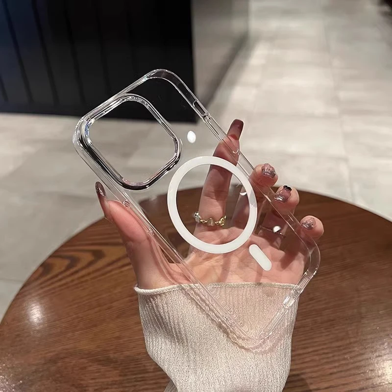 苹果15promax磁吸手机壳透明14亚克力13硬壳16适用防摔全包礼盒