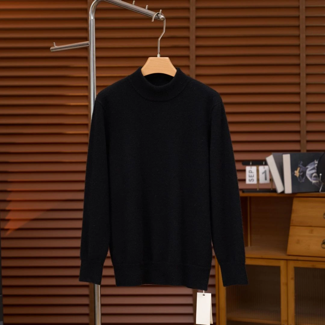 【重磅羊绒】68支100%山羊绒加厚精纺半高领四平针纯山羊绒