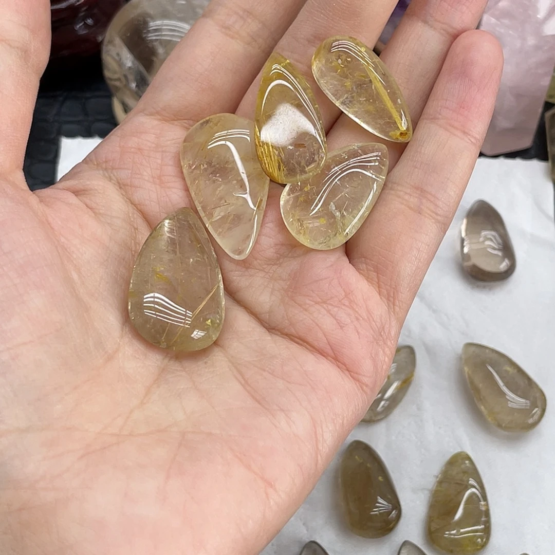 冬***暖未镶嵌珠宝半成品水晶46黄发晶