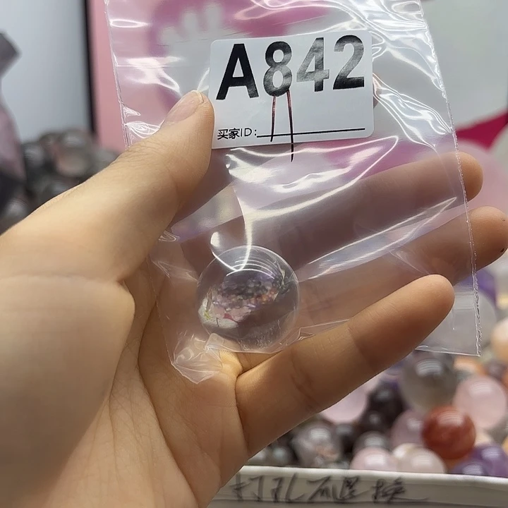 惊***缩紫晶珠宝半成品未镶嵌842