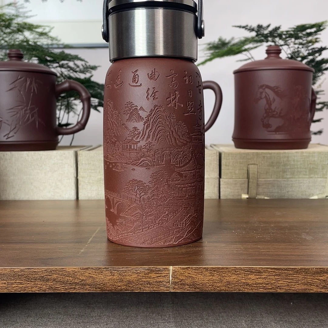 茶杯紫砂山水车载杯400cc