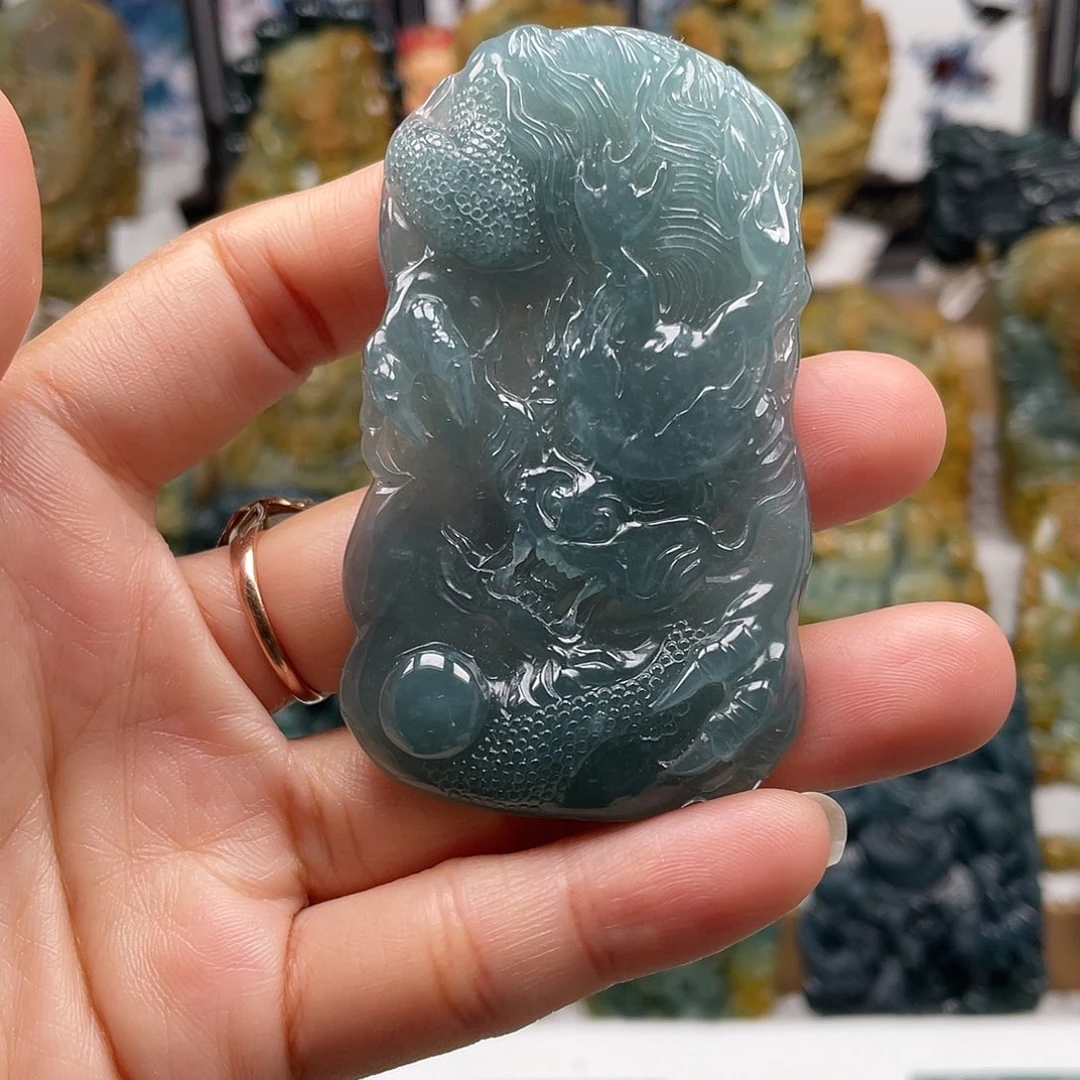 翡翠未镶嵌颈饰天然翡翠a货龙