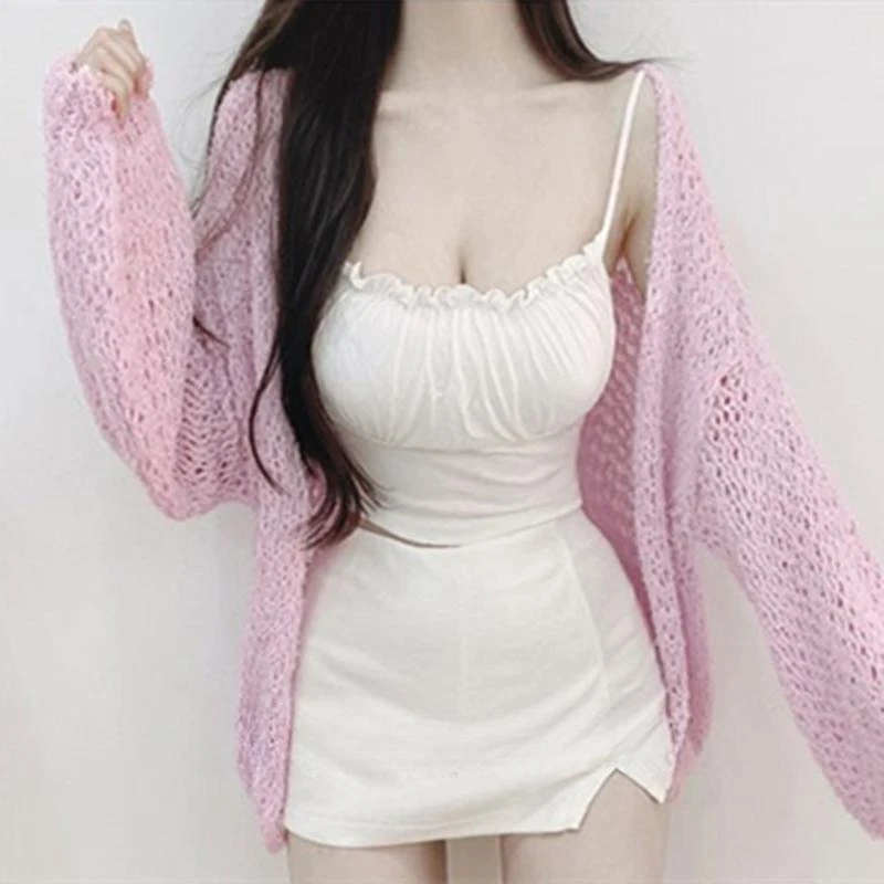 名缓韩版春夏新款气质甜美木耳边设计感带垫无袖百搭背心T恤女潮