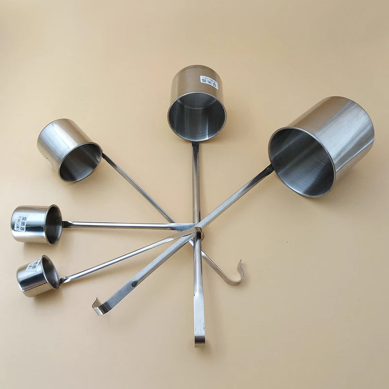 扁柄不锈钢酒提量酒器无磁加厚宽长柄提子打酒勺酒吊一两2斤酒具