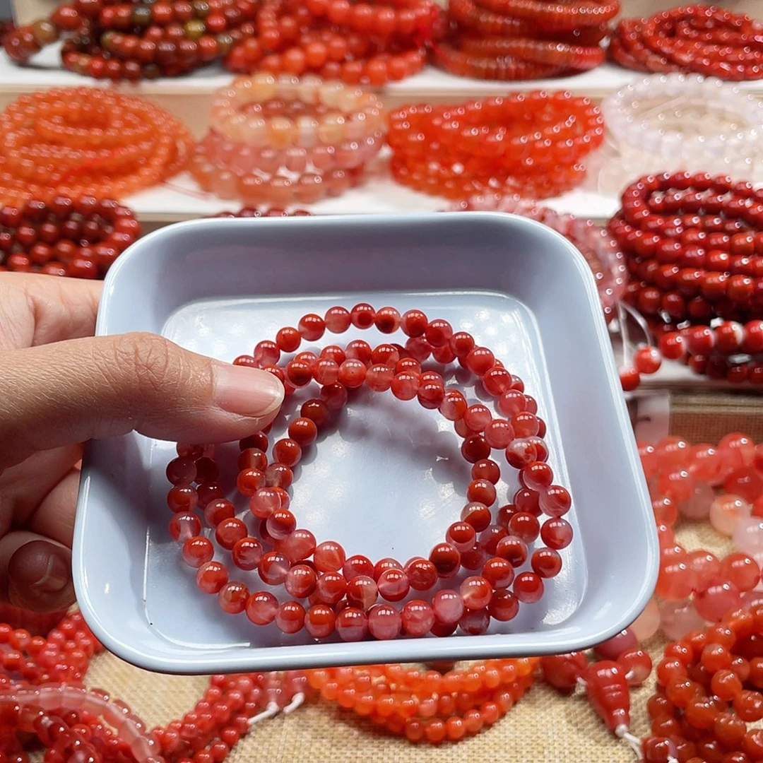 南红玛瑙未镶嵌手链5.8