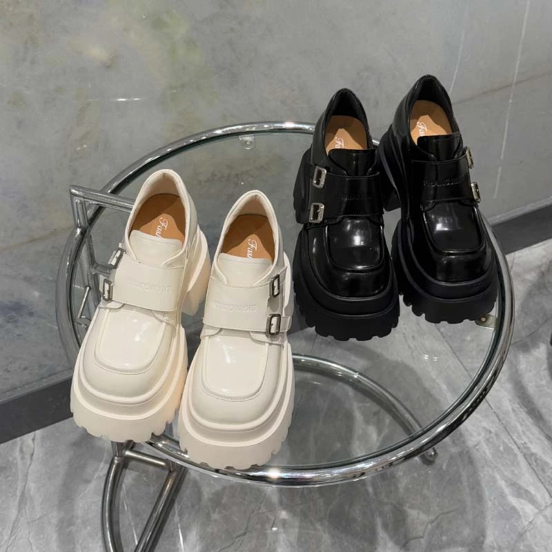 【春山如笑】11CM英伦风2025早春JK平增高复古厚底小皮鞋9778-68