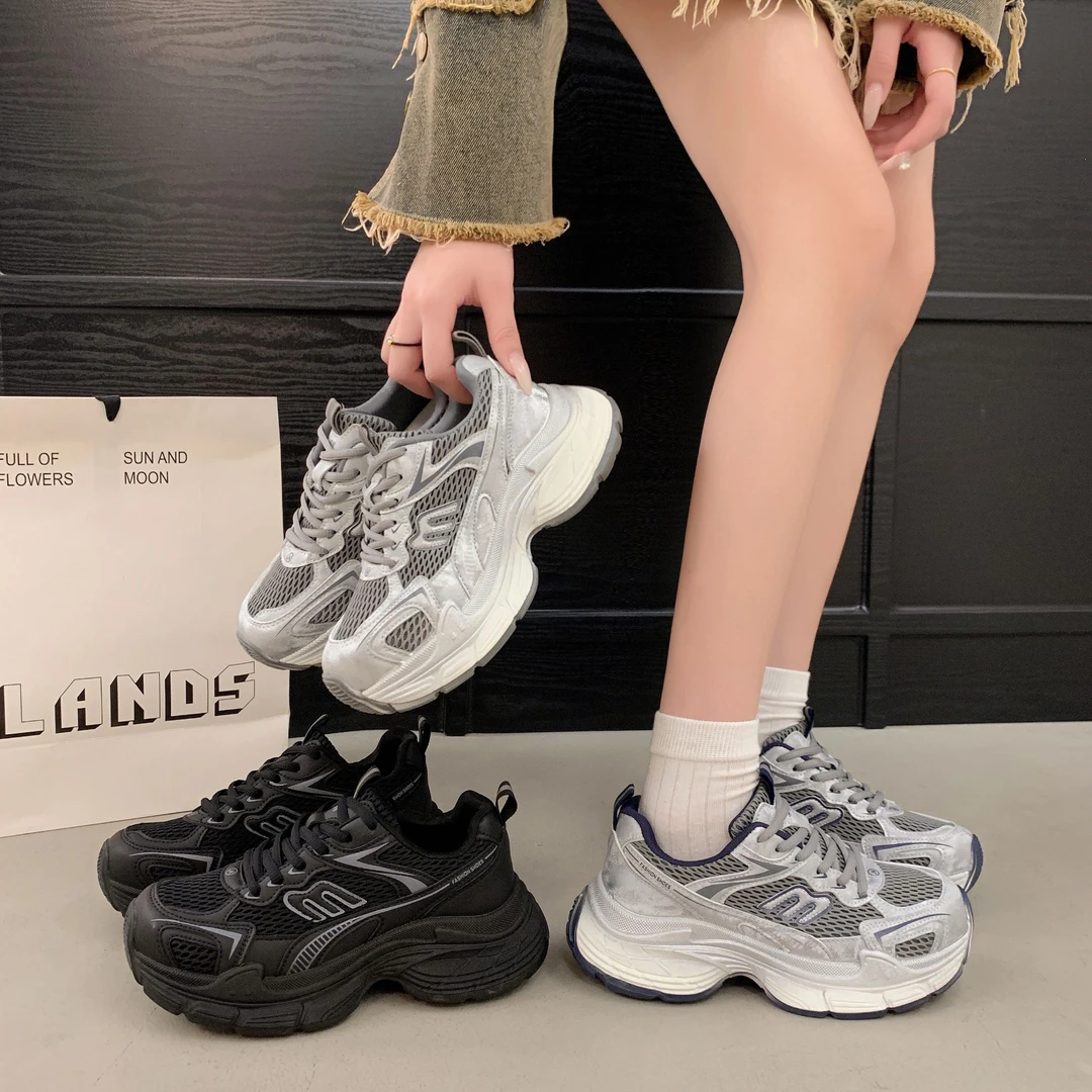 运动休闲时尚百搭通勤增高老爹鞋学生女鞋显脚小高跟新款老爹鞋