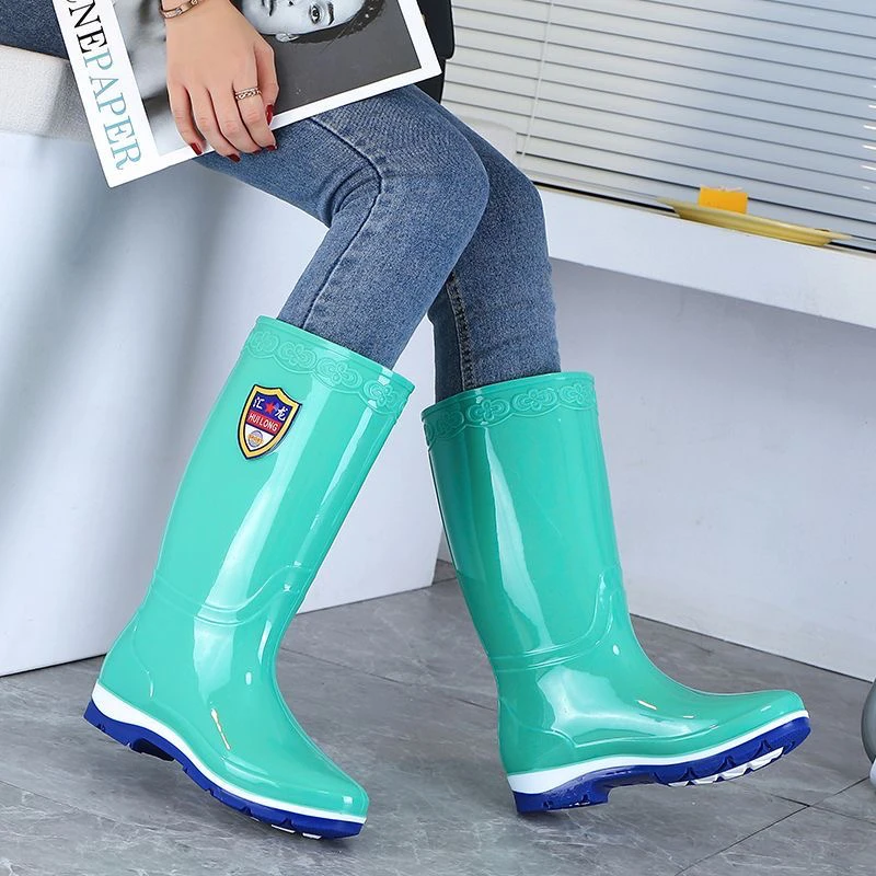 雨鞋女款新款爆款高筒水鞋防滑中筒耐穿耐磨水鞋加绒保暖防水胶鞋