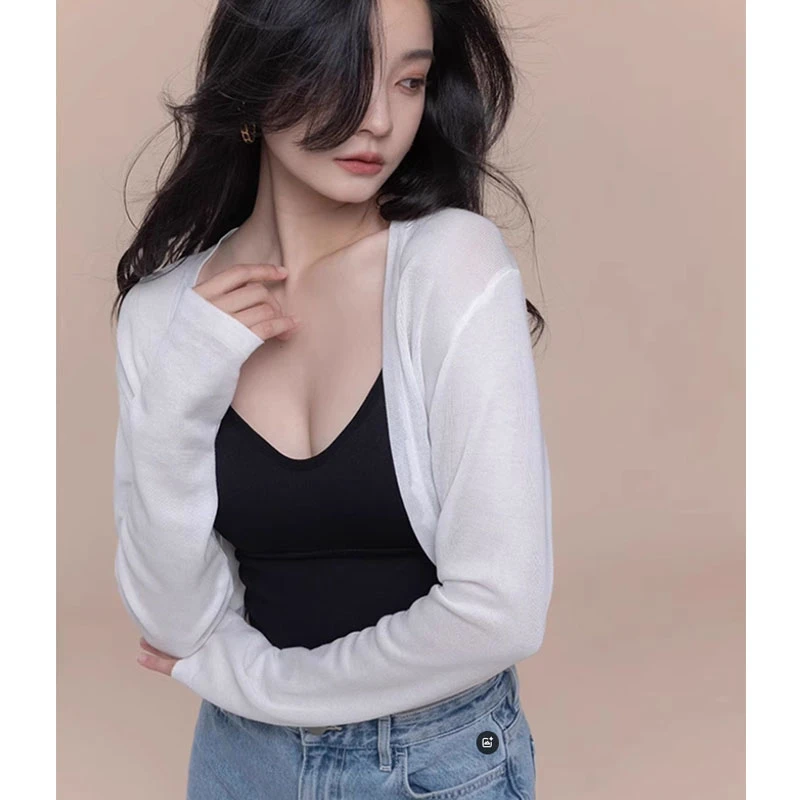 莱赛尔针织开衫外套女薄夏2025新款披肩短款薄款冰丝罩衫搭吊带裙