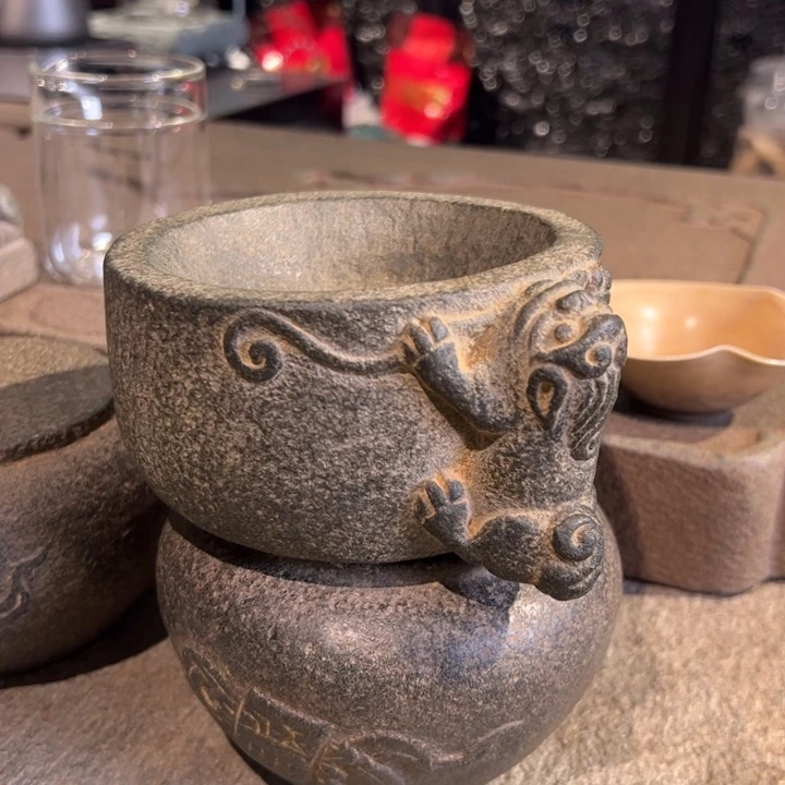 怕***猫石材狮子石臼青石
