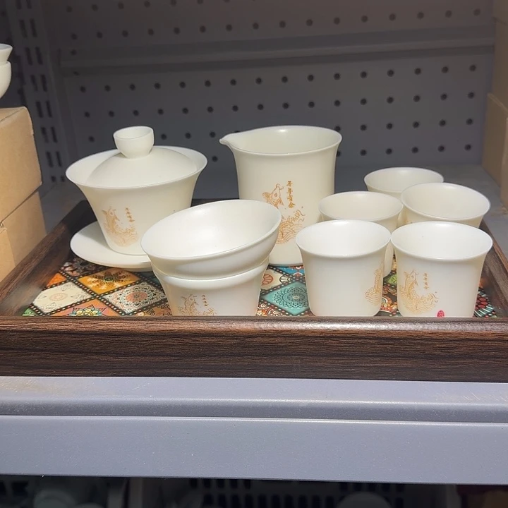 素烧羊脂玉年年有余套组