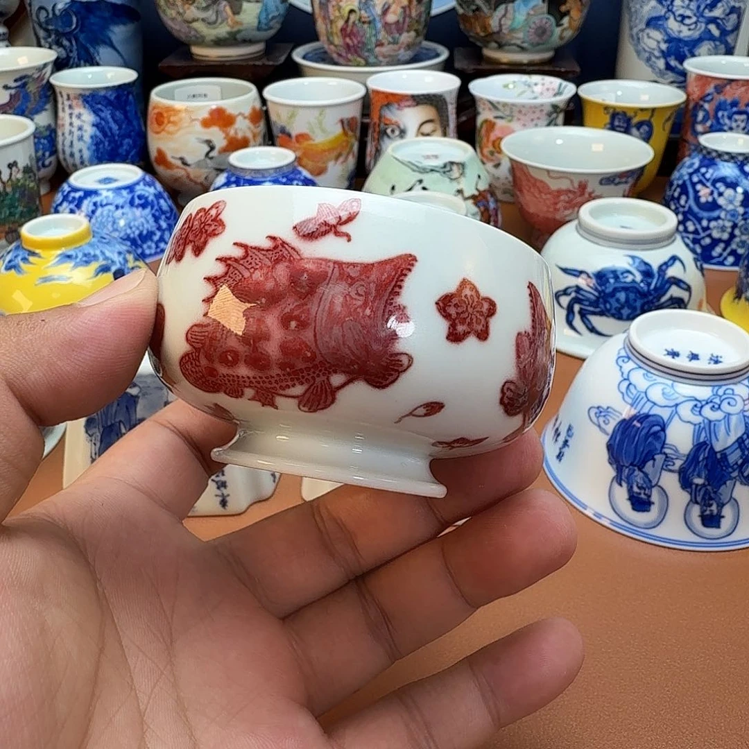 摆件青**洁景德镇全手工手绘陶瓷