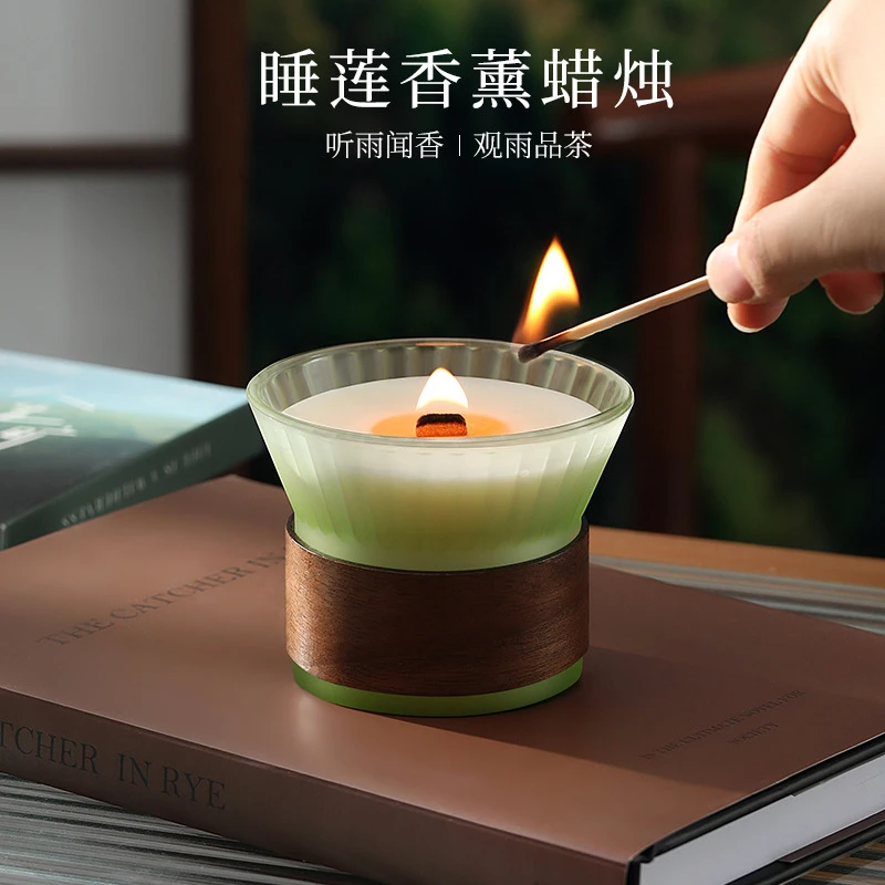 睡莲小青柑茶香香薰蜡烛礼物礼盒室内家用持久卧室生日礼物伴手礼