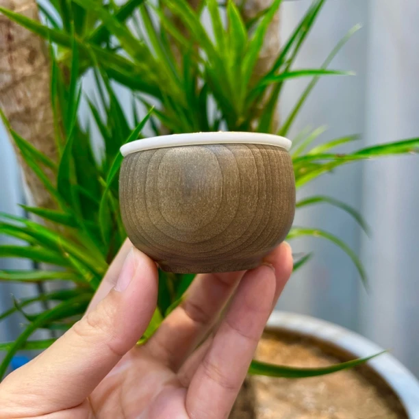 阴沉金丝楠木茶杯个人专用主人杯酒杯整料掏空木质紫砂杯正品乌木