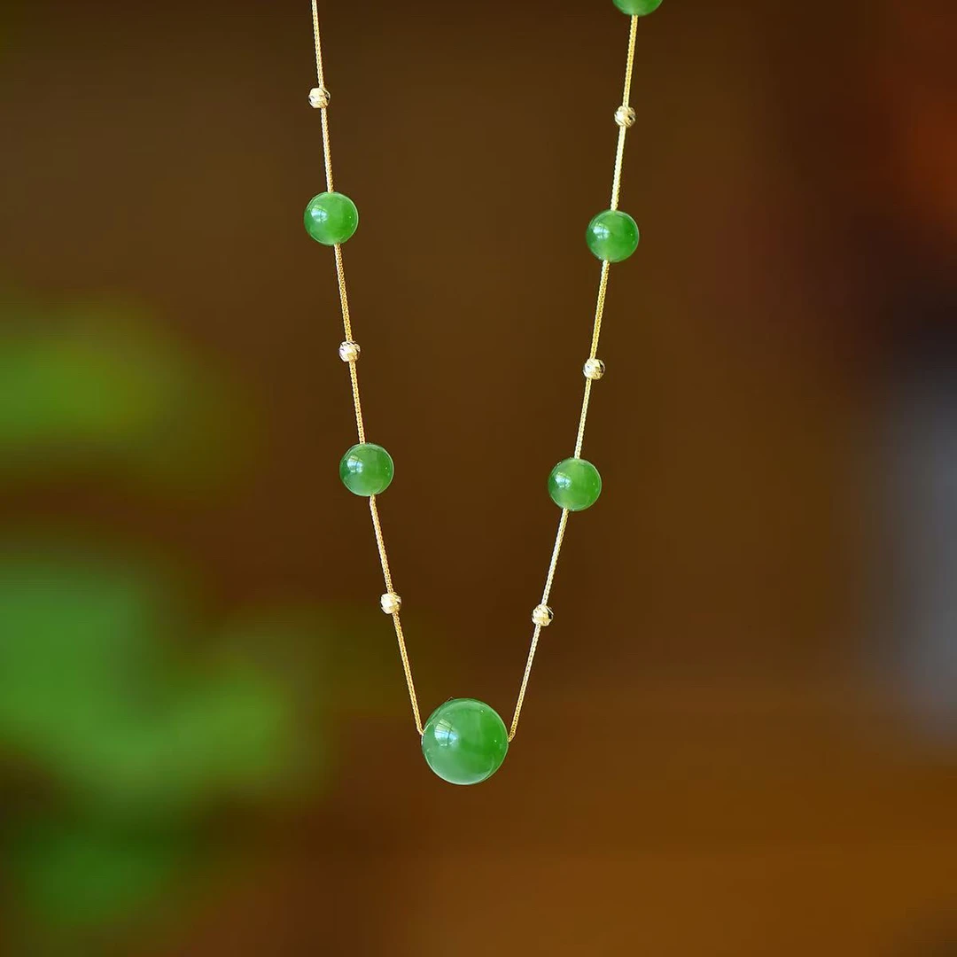 碧玉满天星锁骨链女士款简约百搭手工