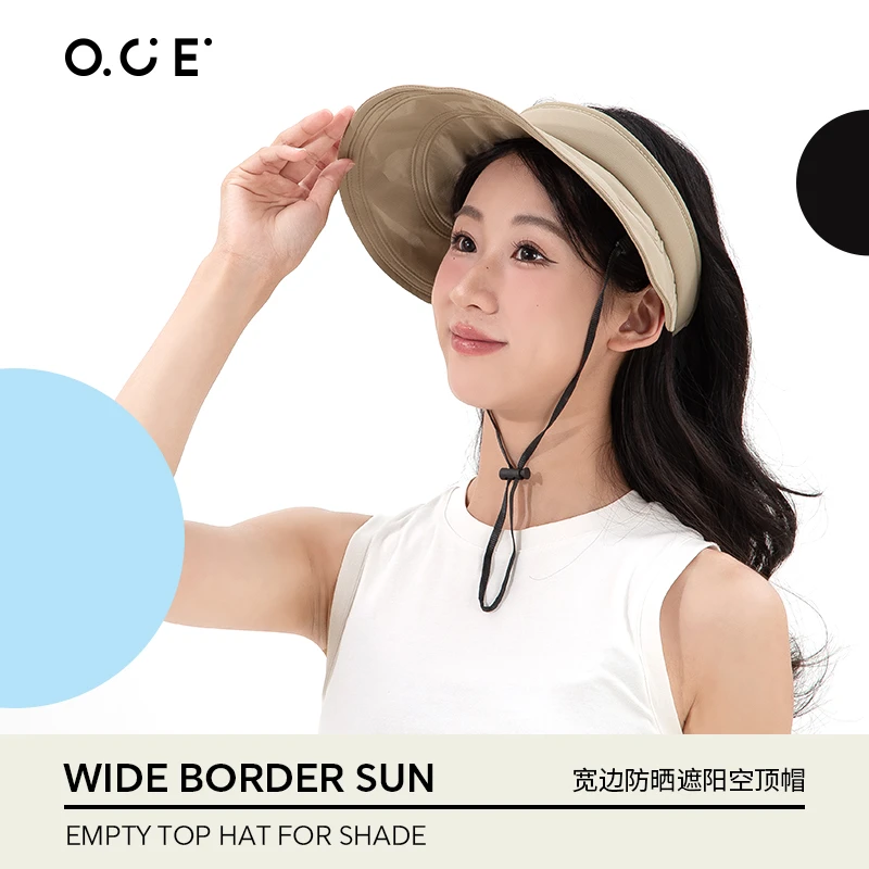 OCE宽边防晒遮阳空顶帽女防紫外线2025新款太阳帽子遮脸大帽檐夏