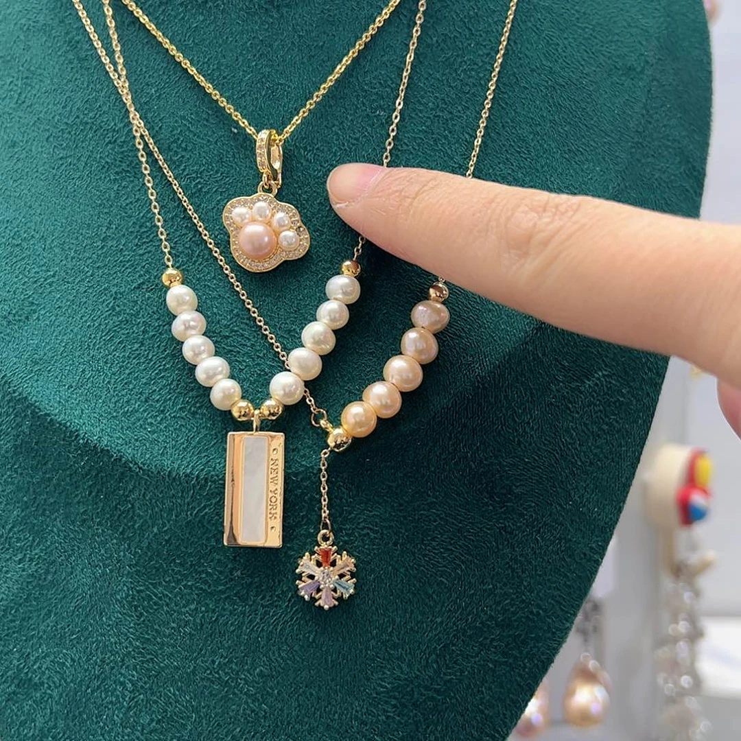 银S925镶嵌淡水珍珠耳饰