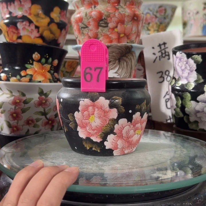 景德镇手绘花盆满38包邮偏远地区除外