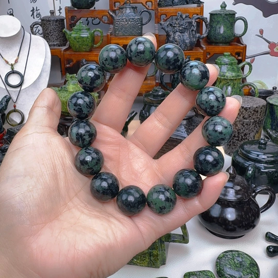 蛇纹石玉未镶嵌摆件藏玉手串