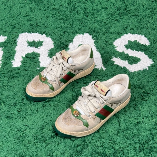 99新 GUCCI/古驰 脏脏鞋绿尾 做旧款 35.5码