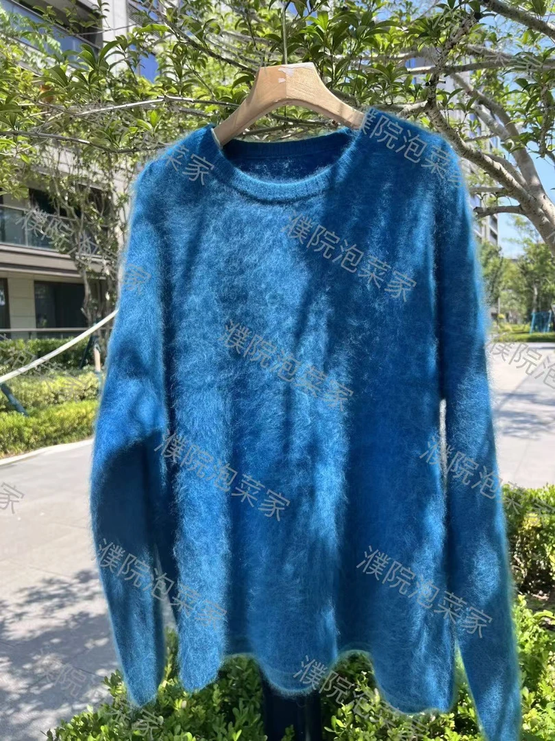 大板羊绒羊毛拉毛拉绒针织衫长袖百搭女士宽松韩版潮牌时尚加厚