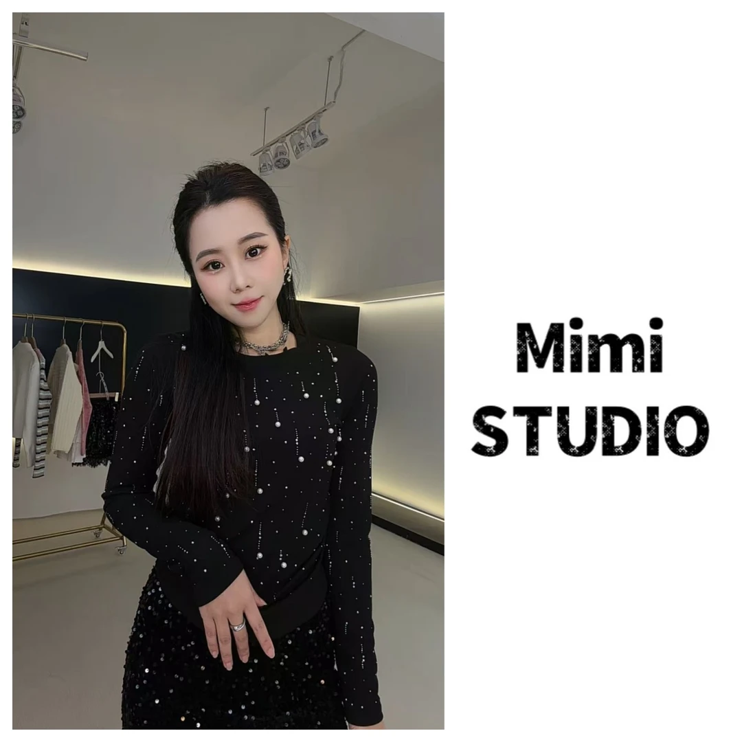 【蜜蜜Mimi】新款秋冬显瘦上衣T恤修身ins风百搭打底衫长袖[01-50]