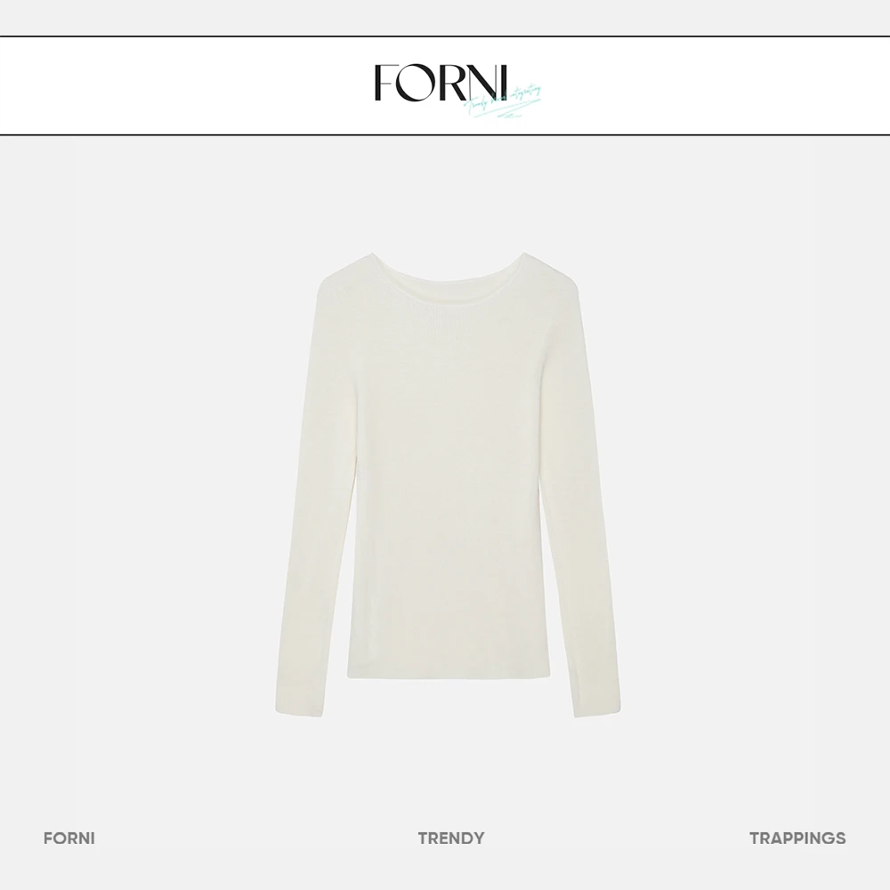 FORNI 打底 全羊毛无缝针织衫长袖时尚百搭秋冬纯色