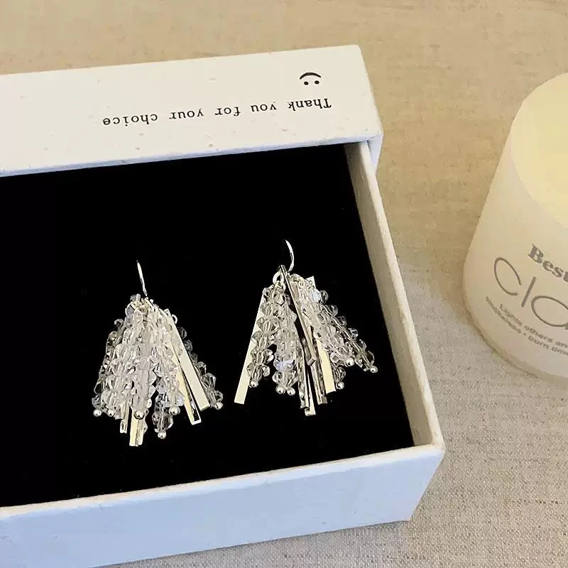 铜合金仿水晶耳饰 『火树银花』新款水晶感甜美时尚手工新款耳饰006